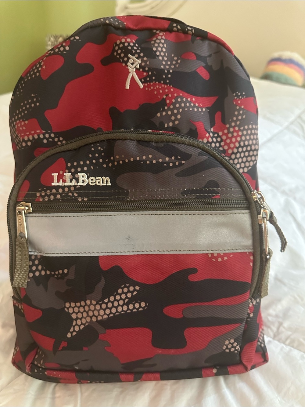LL Bean Red Camo Original Bookpack Backpack Camouflage School